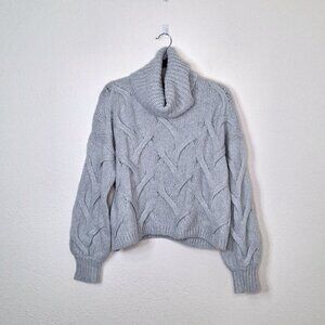 Madewell Cable Turtleneck Sweater Sz S Crop Chunky Preppy Boho Somervell